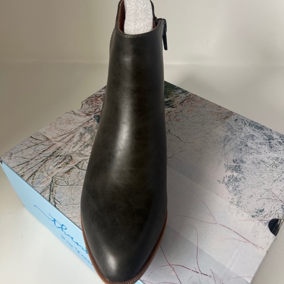 PiePieBuy Women's Pointed Toe Ankle Boots Chunky Stacked Low Heel V Cut Side - Picture 2 of 7